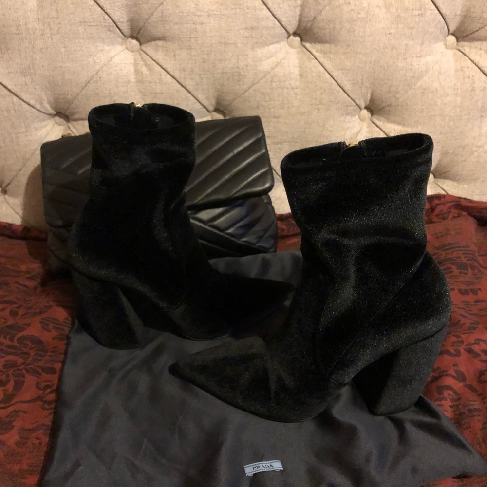 Prada Velvet Pointed Toe Boots - Picture 7 of 12